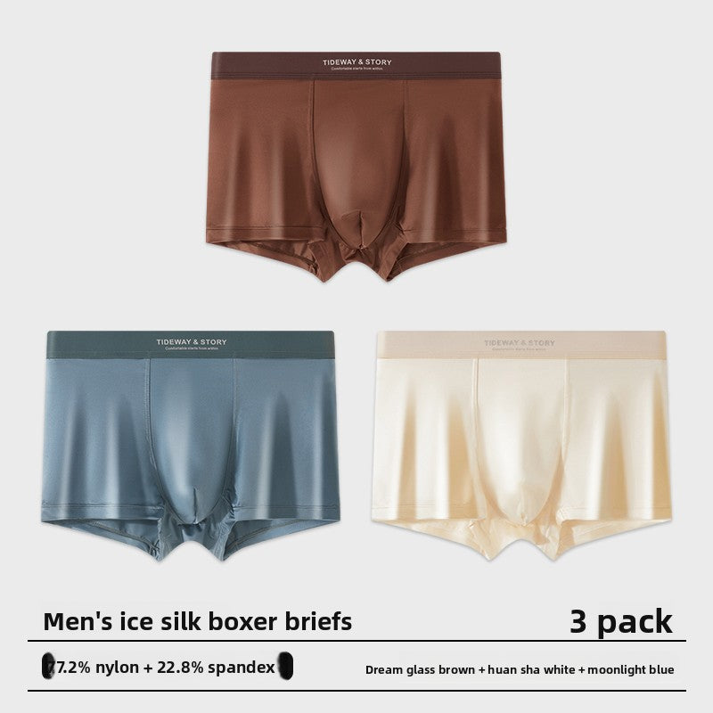 Mens Ice Silk Boxer Briefs