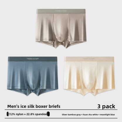 Mens Ice Silk Boxer Briefs