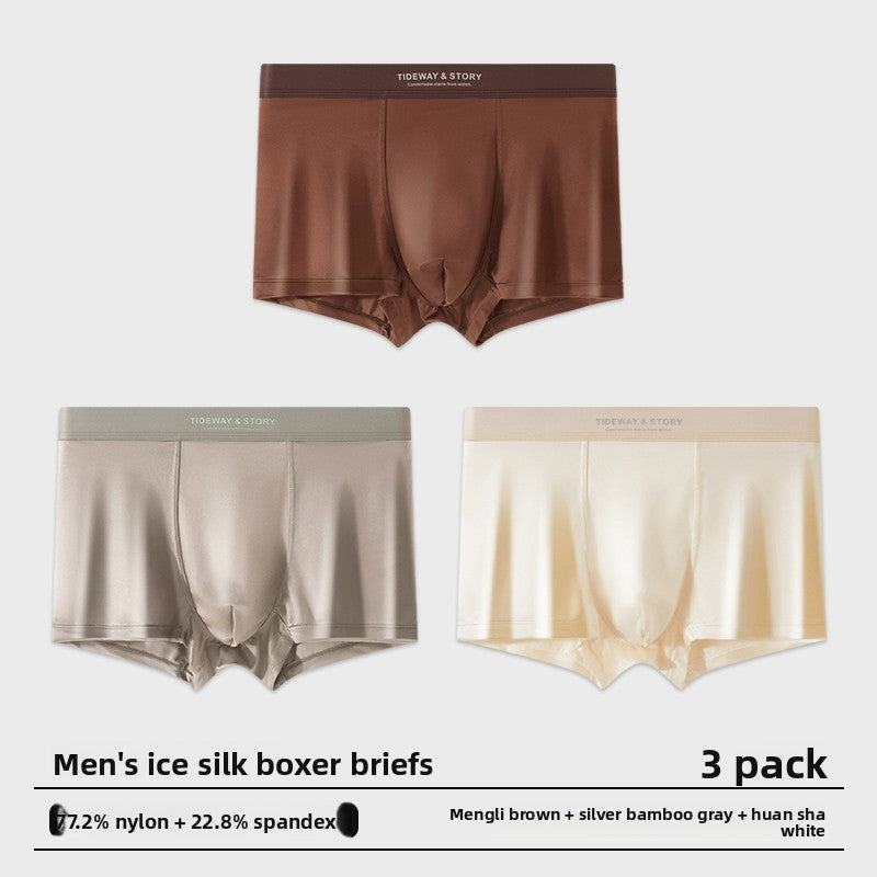 Mens Ice Silk Boxer Briefs