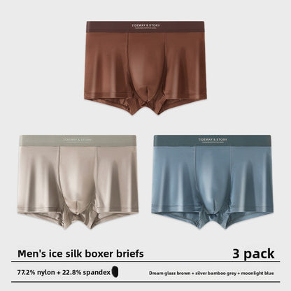 Mens Ice Silk Boxer Briefs