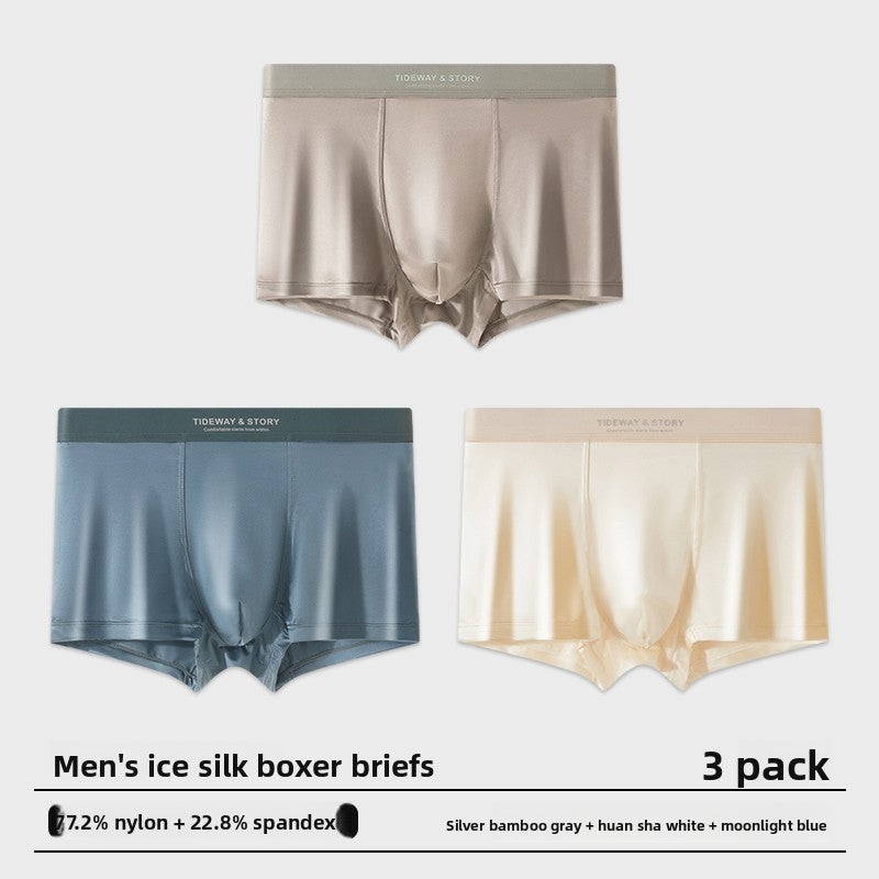 Mens Ice Silk Boxer Briefs