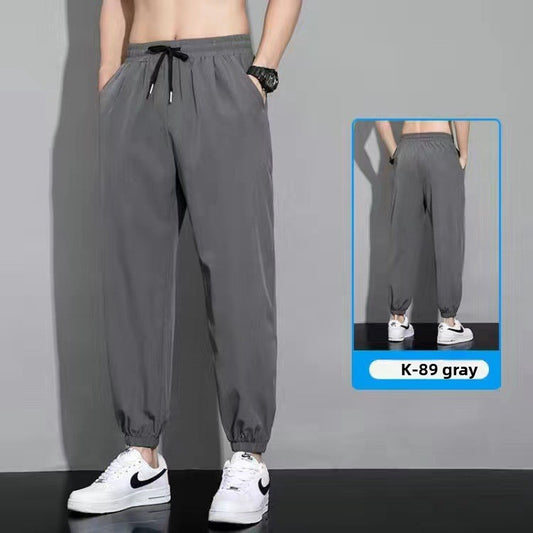 Mens Ice Silk Casual Trousers