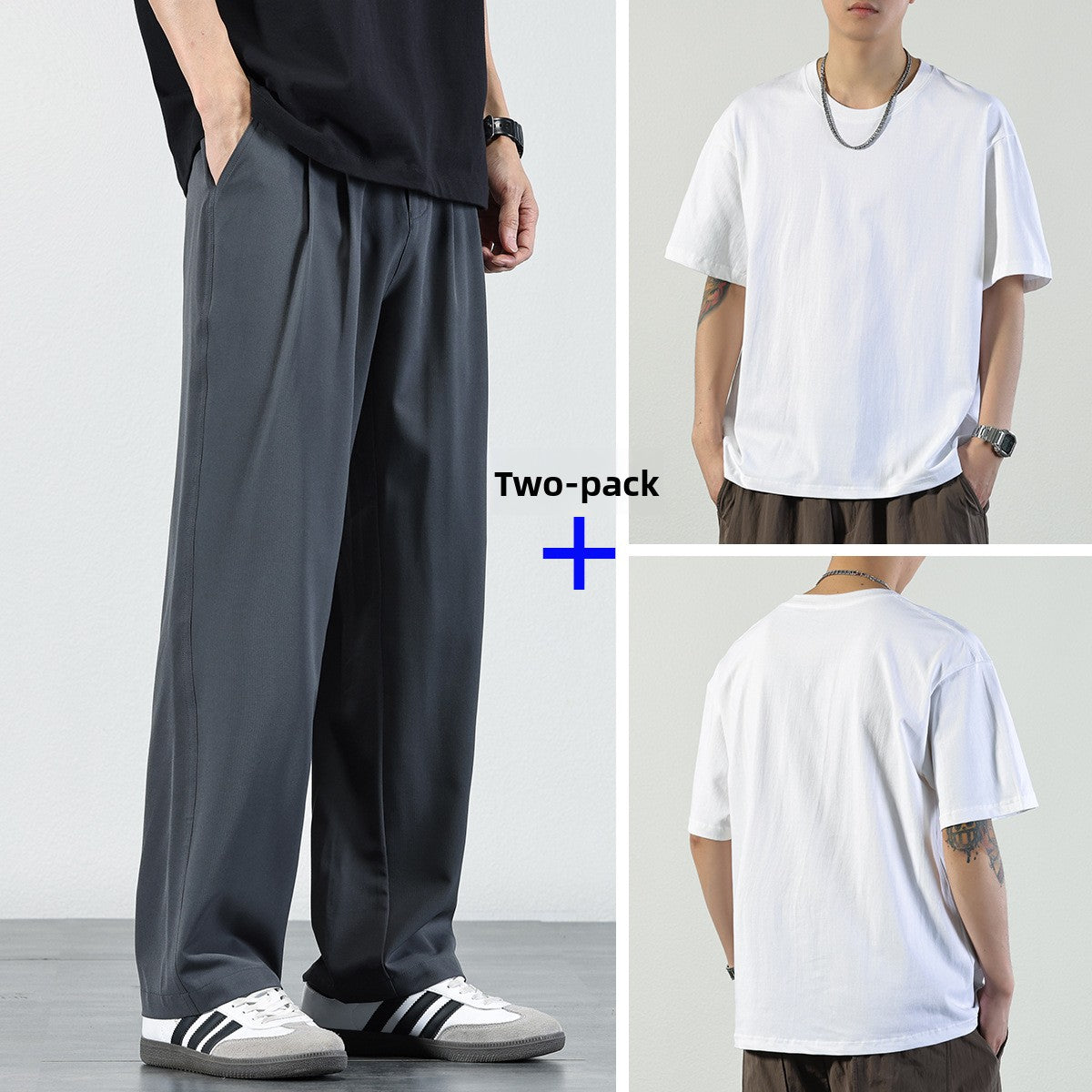 Mens Ice Silk Draped Casual Trousers