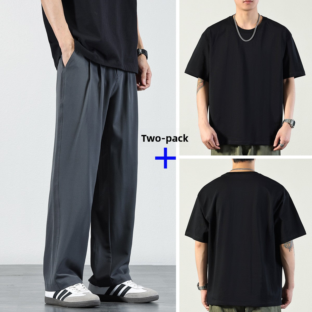 Mens Ice Silk Draped Casual Trousers