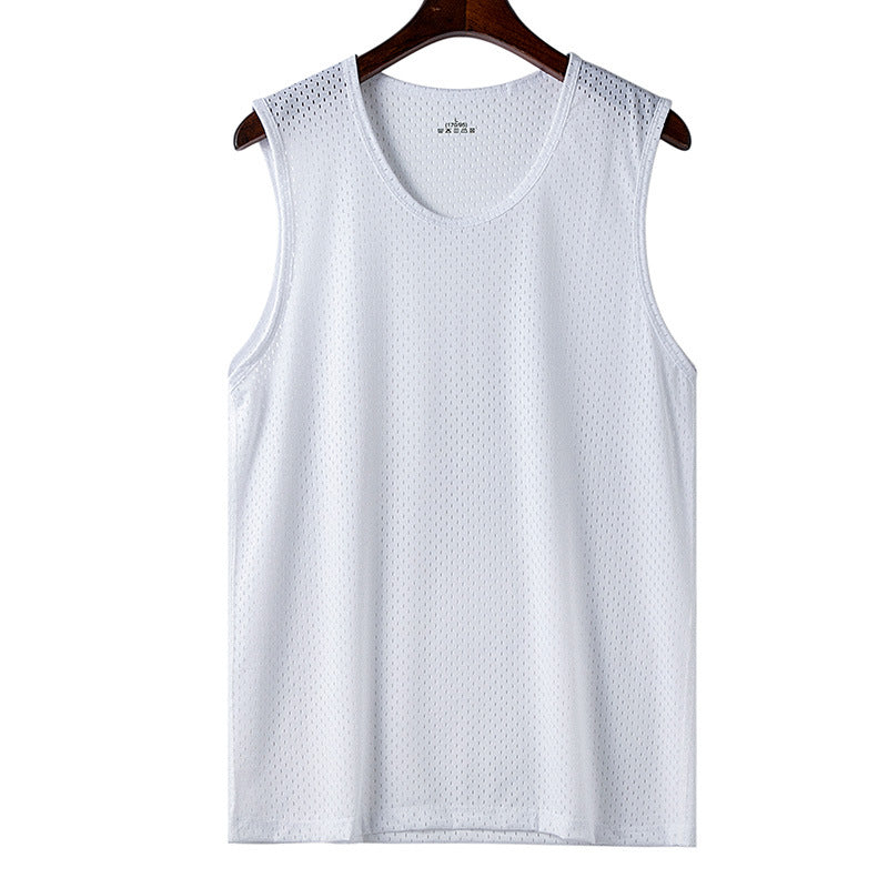 Mens Ice Silk Mesh Fitness Vest