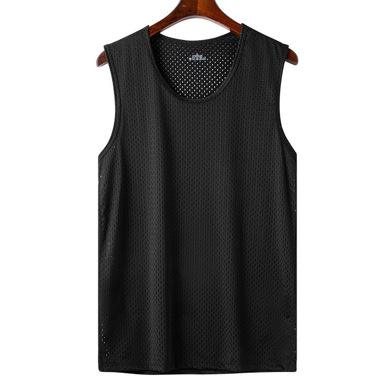 Mens Ice Silk Mesh Fitness Vest