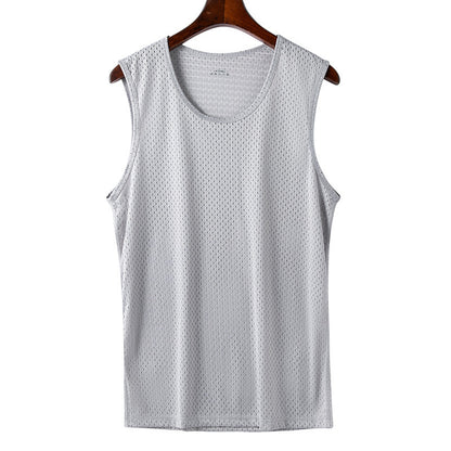 Mens Ice Silk Mesh Fitness Vest