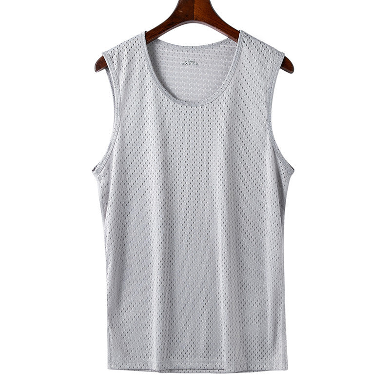 Mens Ice Silk Mesh Fitness Vest
