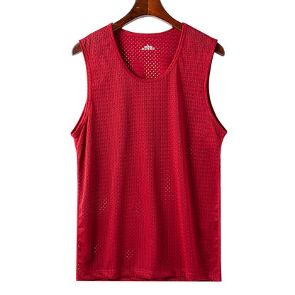 Mens Ice Silk Mesh Fitness Vest