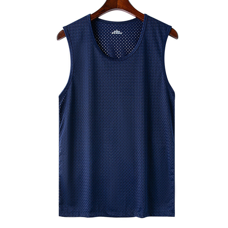 Mens Ice Silk Mesh Fitness Vest