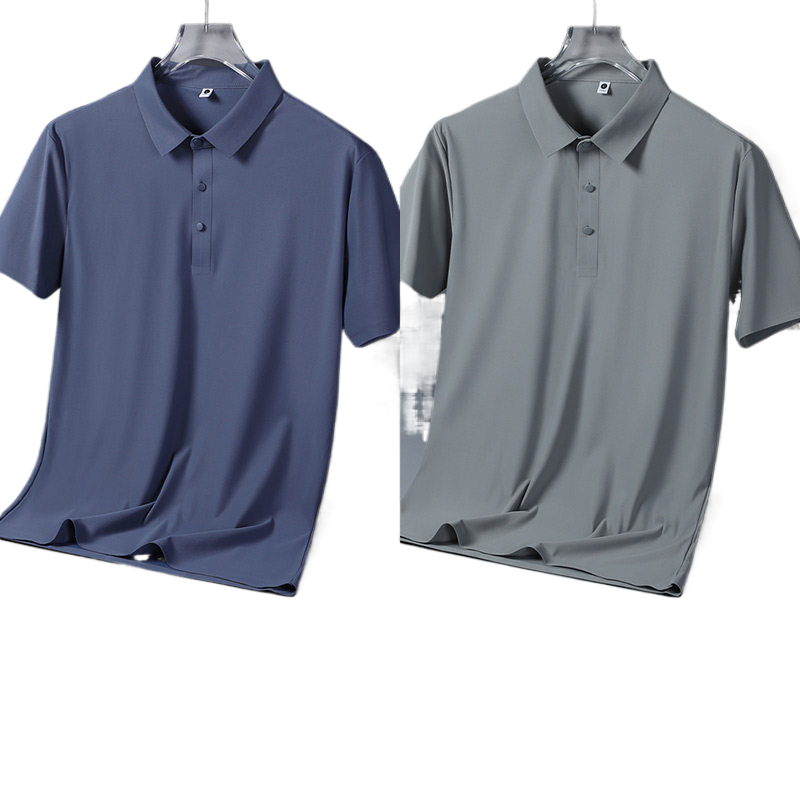 Mens Ice Silk Short Sleeve Polo Shirt