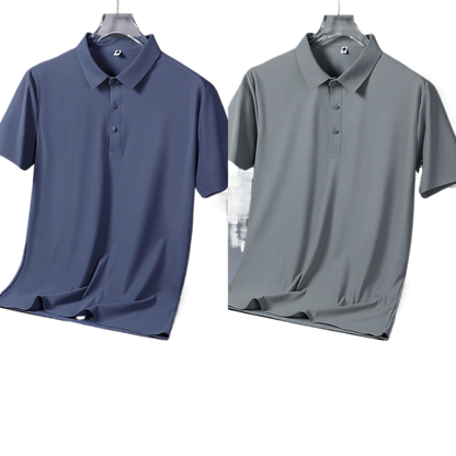 Mens Ice Silk Short Sleeve Polo Shirt