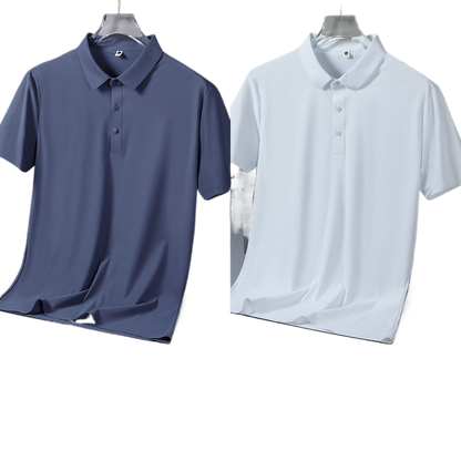 Mens Ice Silk Short Sleeve Polo Shirt