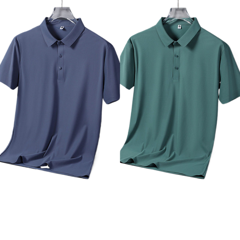 Mens Ice Silk Short Sleeve Polo Shirt