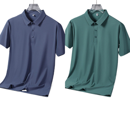 Mens Ice Silk Short Sleeve Polo Shirt