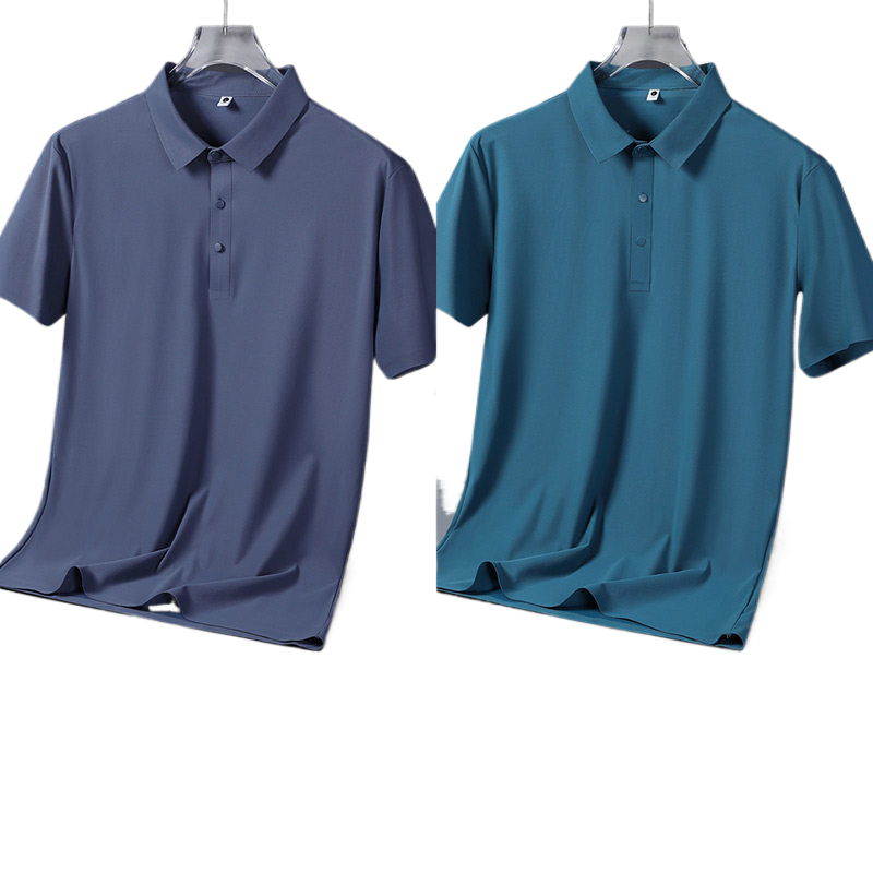 Mens Ice Silk Short Sleeve Polo Shirt