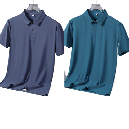 Mens Ice Silk Short Sleeve Polo Shirt