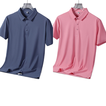Mens Ice Silk Short Sleeve Polo Shirt