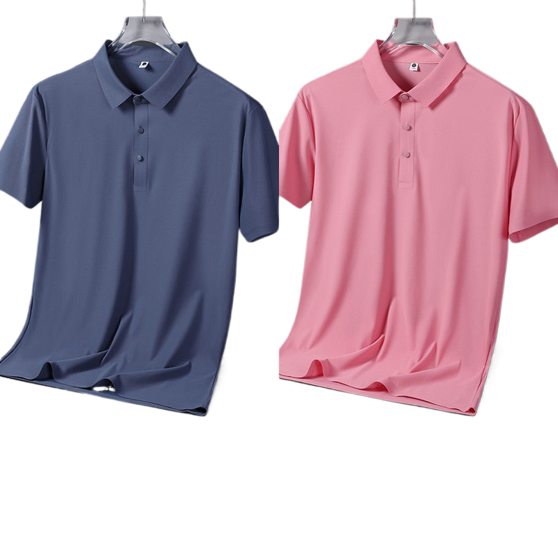 Mens Ice Silk Short Sleeve Polo Shirt