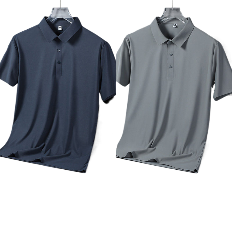 Mens Ice Silk Short Sleeve Polo Shirt