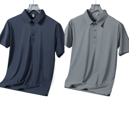 Mens Ice Silk Short Sleeve Polo Shirt