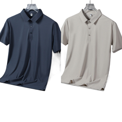 Mens Ice Silk Short Sleeve Polo Shirt