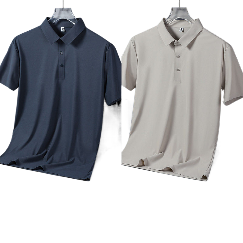 Mens Ice Silk Short Sleeve Polo Shirt