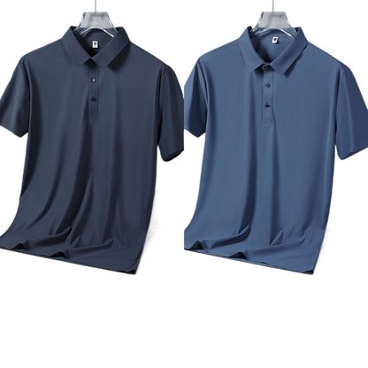 Mens Ice Silk Short Sleeve Polo Shirt