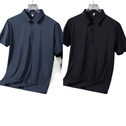 Mens Ice Silk Short Sleeve Polo Shirt