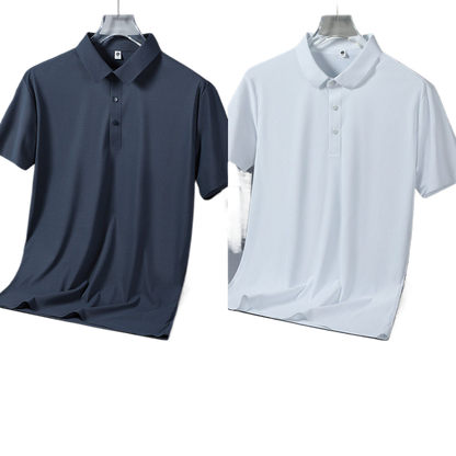 Mens Ice Silk Short Sleeve Polo Shirt
