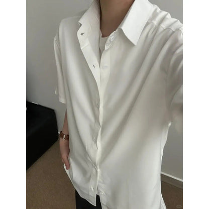 Mens Ice Silk Short Sleeve Shirt