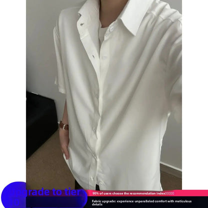 Mens Ice Silk Short Sleeve Shirt