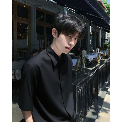 Mens Ice Silk Short Sleeve Shirt