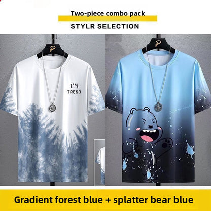 Mens Ice Silk Short Sleeve T-Shirt
