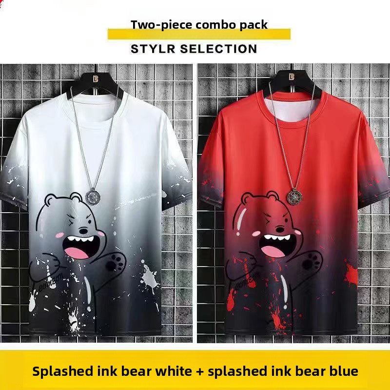 Mens Ice Silk Short Sleeve T-Shirt