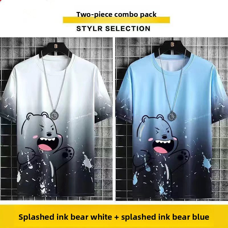 Mens Ice Silk Short Sleeve T-Shirt
