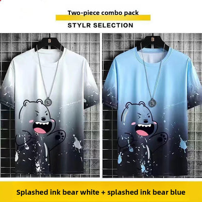 Mens Ice Silk Short Sleeve T-Shirt