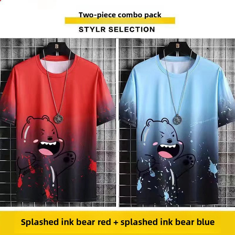 Mens Ice Silk Short Sleeve T-Shirt