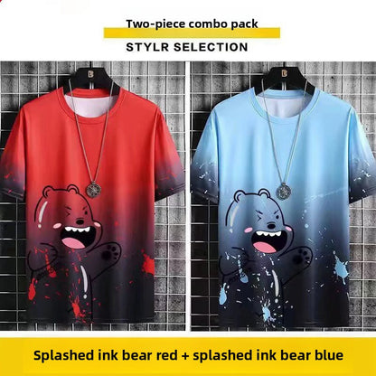 Mens Ice Silk Short Sleeve T-Shirt