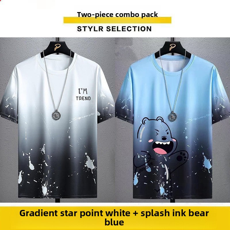 Mens Ice Silk Short Sleeve T-Shirt