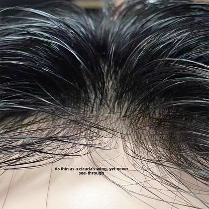 Mens Invisible Hairpiece Hand Tied