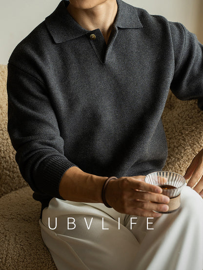 Mens Italian Style Knit Cardigan Sweater