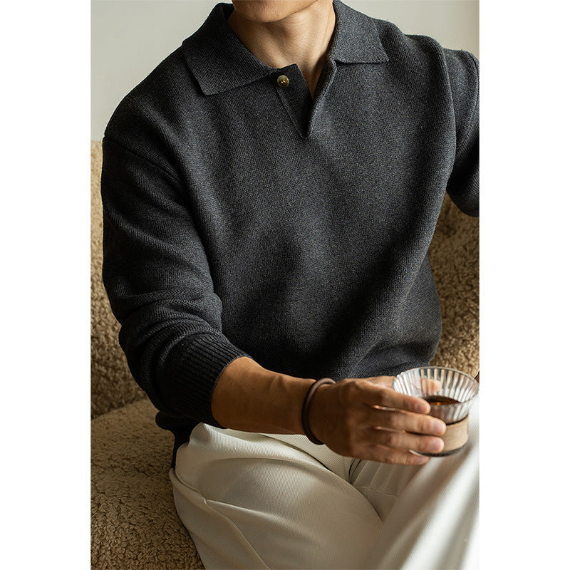 Mens Italian Style Knit Cardigan Sweater