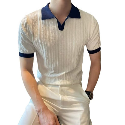 Mens Knitted Cotton Short Sleeve T-Shirt