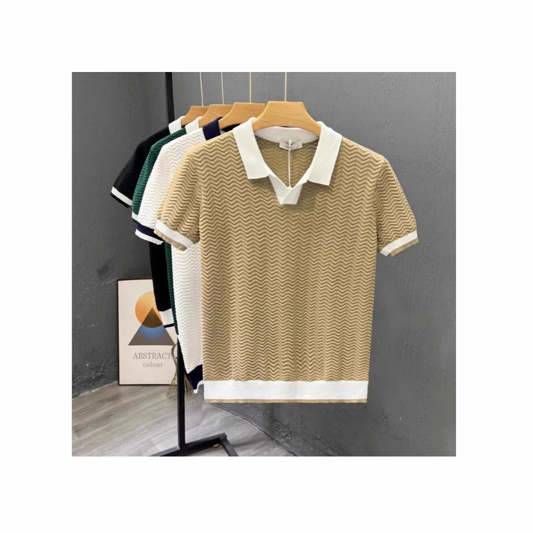 Mens Knitted Polo Shirt