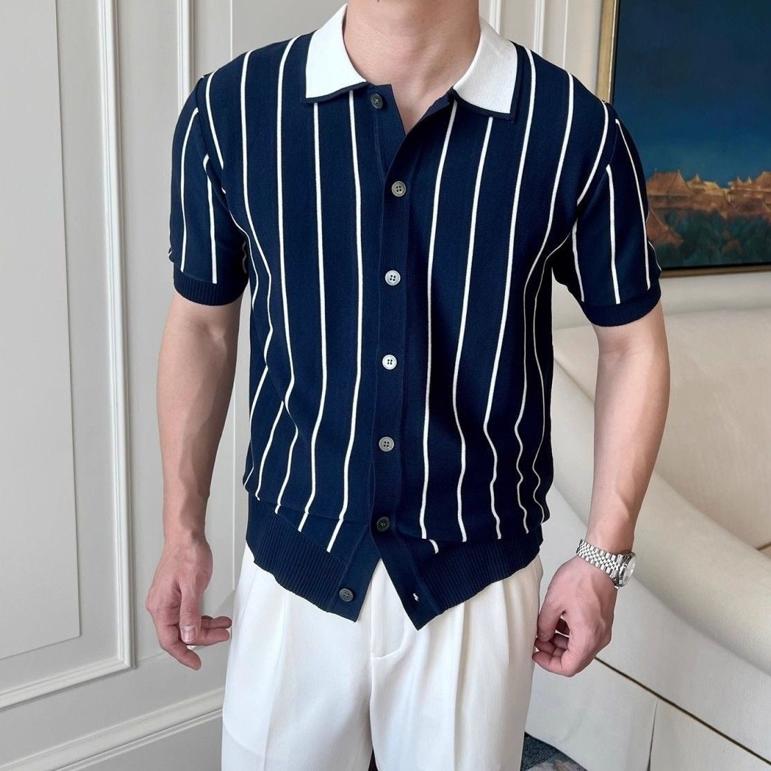 Mens Knitted Polo Shirt