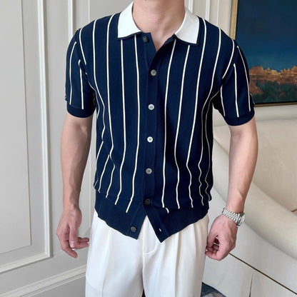 Mens Knitted Polo Shirt