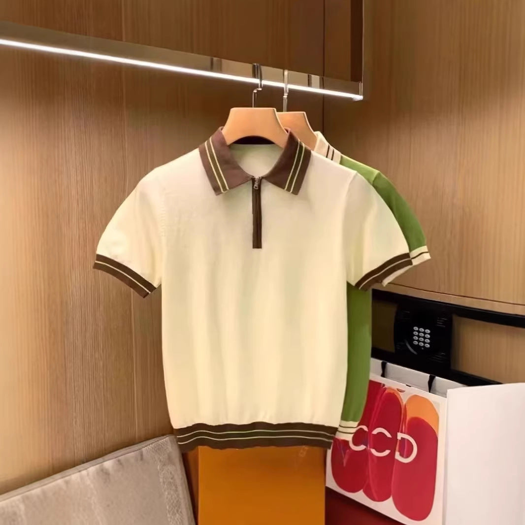 Mens Knitted Polo Shirt