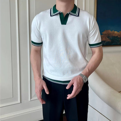 Mens Knitted Polo Shirt