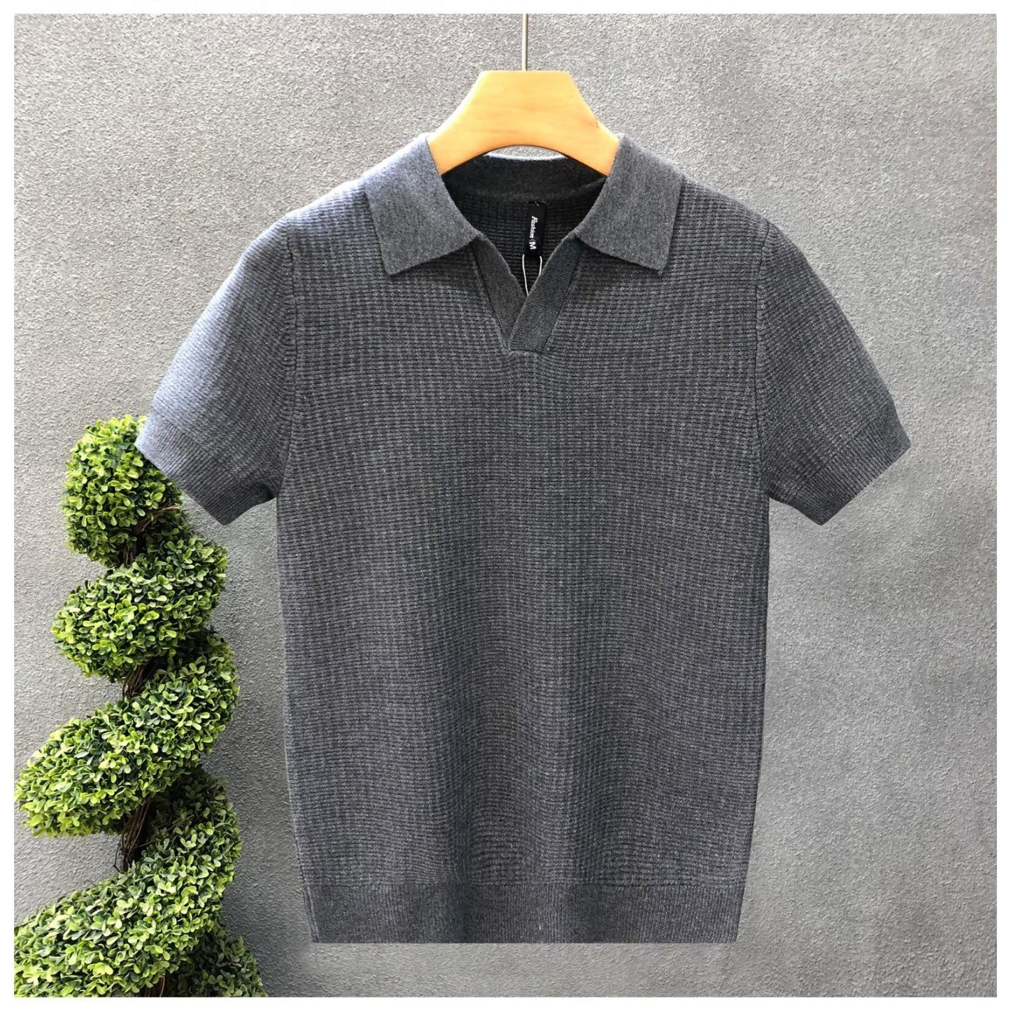 Mens Knitted Polo Shirt